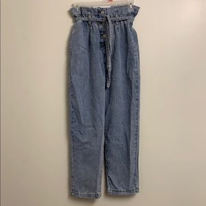 High waist, paper bag jeans